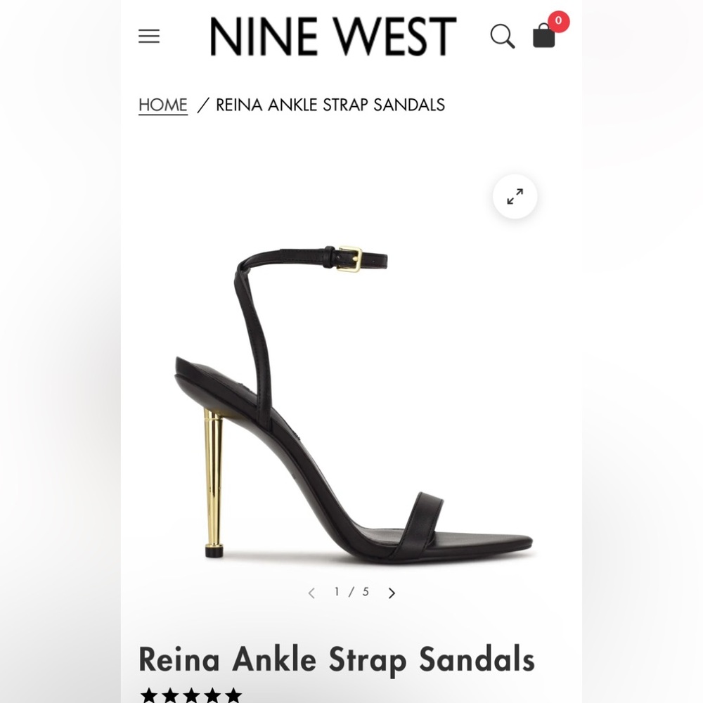 Nine West Reina Stilettos
Black with gold heel
